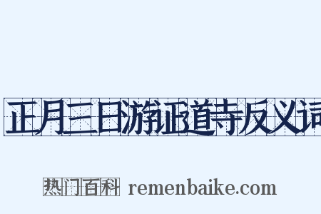 正月三日游证道寺反义词是什么意思的图片